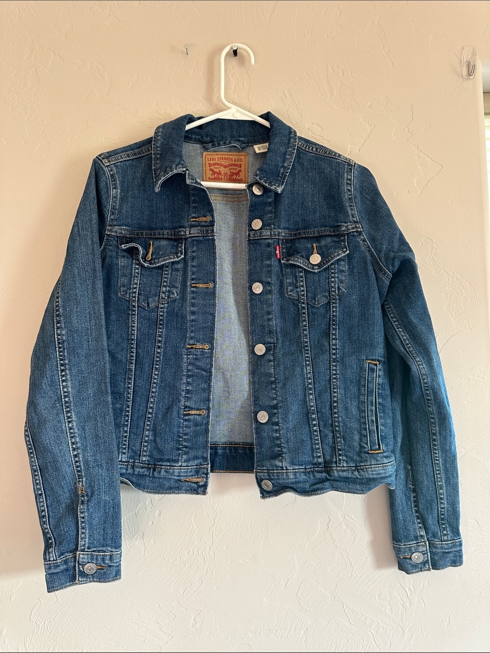 Levi's Dark Blue Denim Jacket with Button Front
